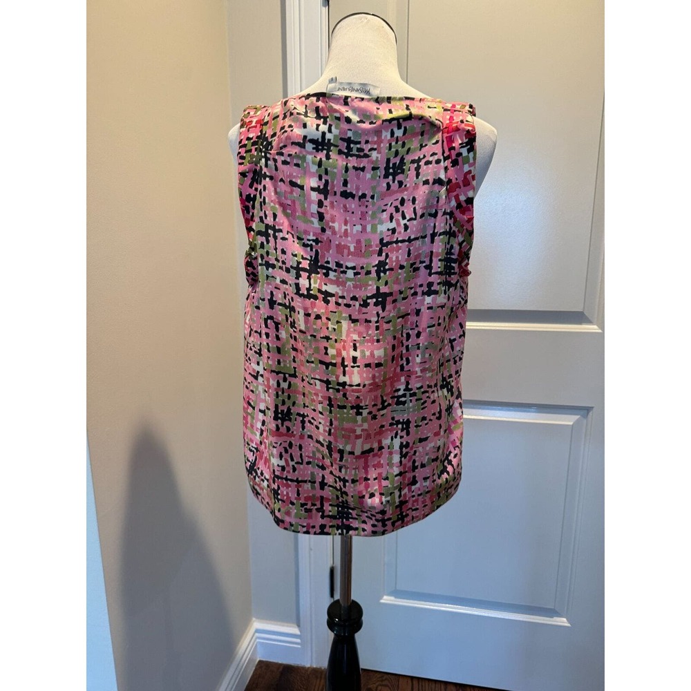 Yves Saint Laurent Silk Pink Multi Printed Sleeveless Blouson Top SZ Fr 42/US 10 - Picture 5 of 8